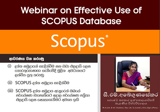 Webinar on Effective Use of Scopus Database